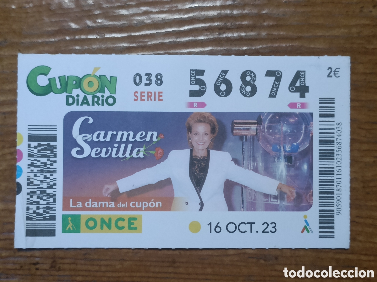 Otros Art&iacute;culos de Coleccionismo en Papel: Cup&oacute;n de la Once -Carmen Sevilla- 16/10/23