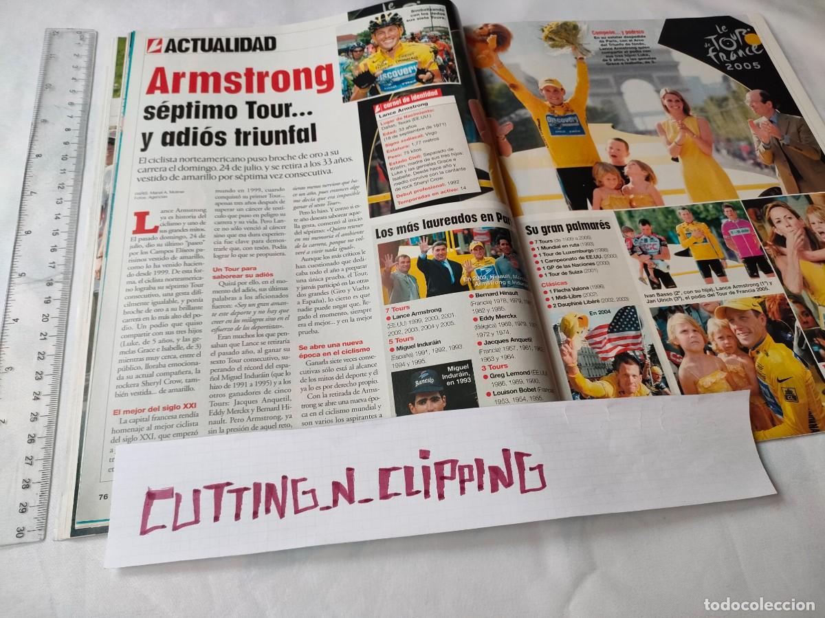 Otros Art&iacute;culos de Coleccionismo en Papel: Clipping [TOUR DE FRANCIA, LANCE ARMSTRONG][RL20050508] Reportaje