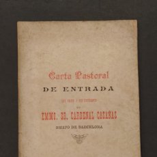 Otros Artículos de Coleccionismo en Papel: CARTA PASTORAL DE ENTRADA DEL SR CARDENAL CASAÑAS OBISPO DE BARCELONA -AÑO 1901-VER FOTOS-(K-12.663)