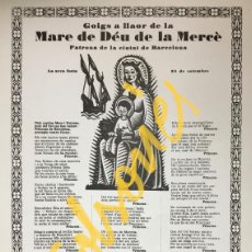 Otros Artículos de Coleccionismo en Papel: GOIGS MARE DE DEU DE LA MERCÈ - BARCELONA
