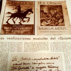 Otros Artículos de Coleccionismo en Papel: LA REALIZACIÓN ES MUSICALES DEL QUIJOTE PERO 1930