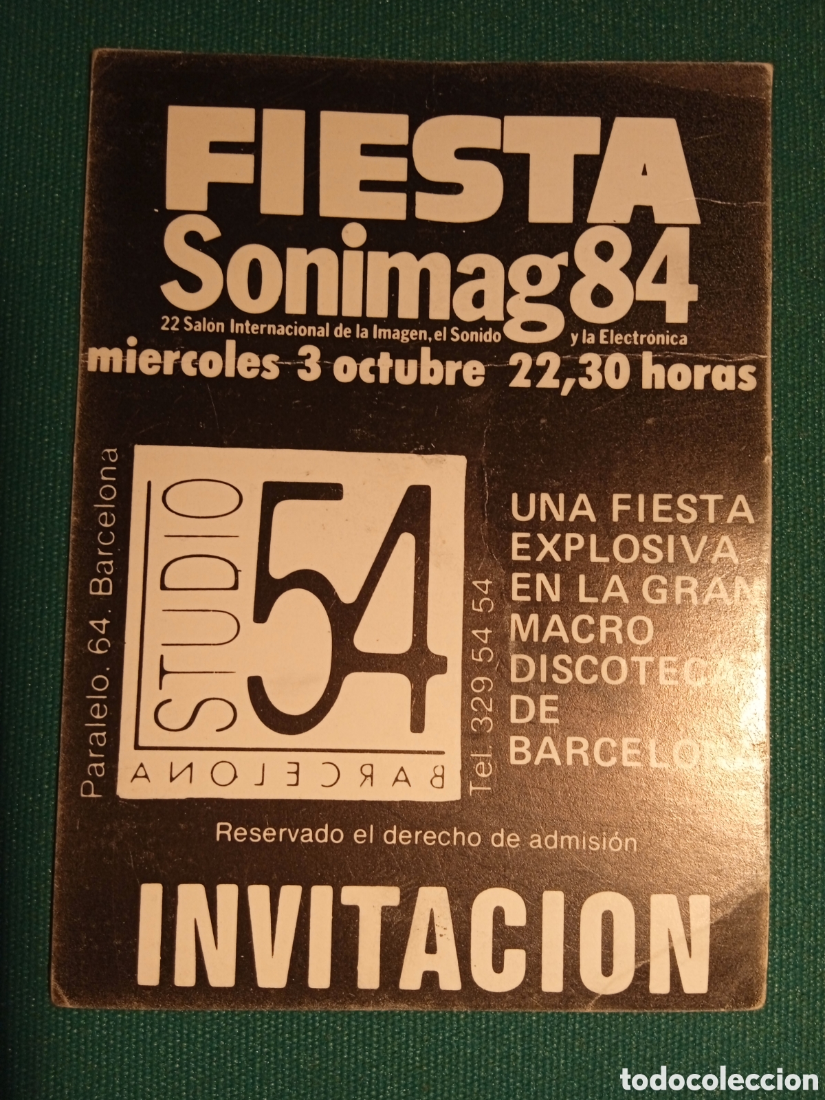 Paper Collecting Others: FIESTA SONIMAG 84 - INVITACI&Oacute;N