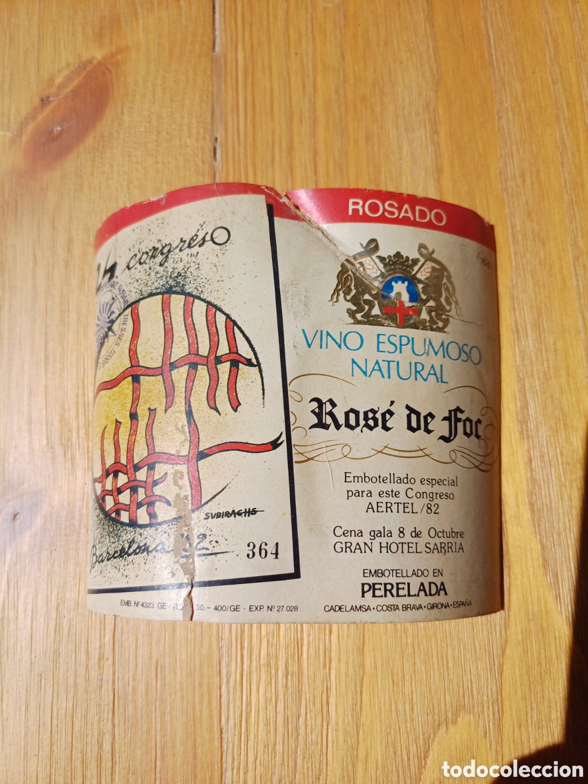 Otros art&iacute;culos de coleccionismo en papel: Etiqueta Subirachs Vino Espumoso Association europ&eacute;enne rubans tresses tissus &eacute;lastiques AERTEL 82