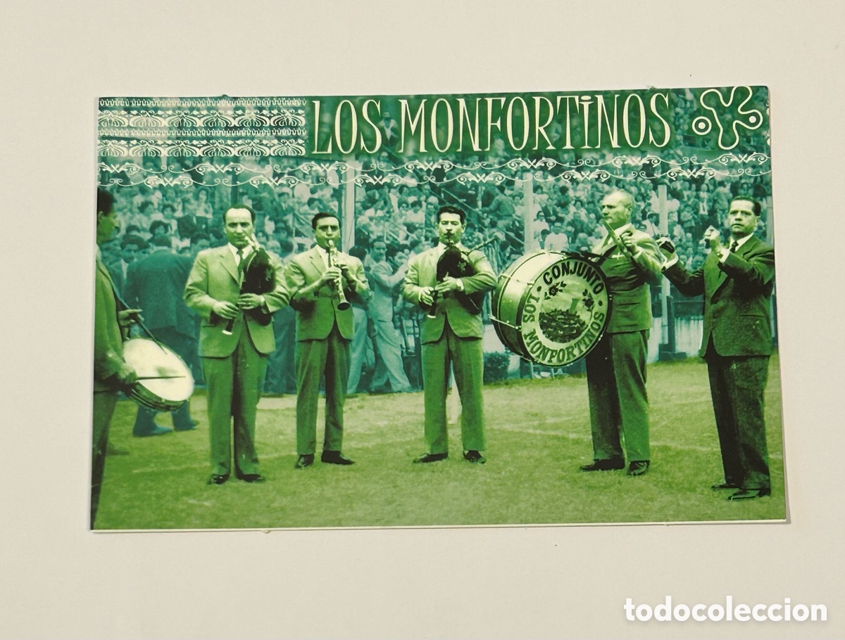 Altri oggetti di carta: GRUPO/CHARANGA LOS MONFORTINOS. TARJETA A TIRACOLO. ARQUIVO ARCHIVO SONORO DE GALICIA
