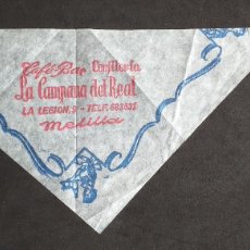 Otros Artículos de Coleccionismo en Papel: MELILLA-V50-SERVILLETA PAPEL-CAFE-BAR-CONFITERIA-LA CAMPANA DEL REAL-LA LEGION,9-1974