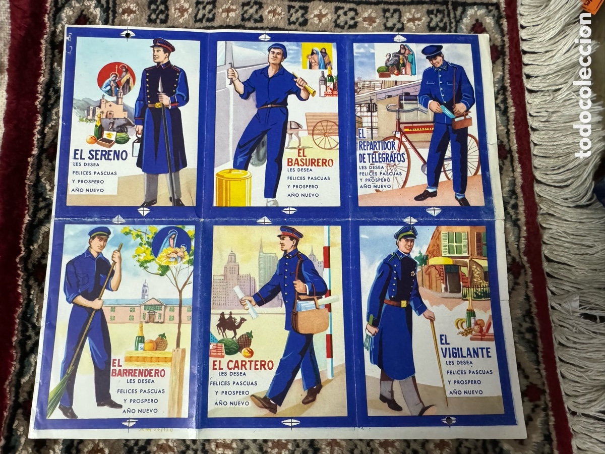 Paper Collecting Others: Hoja original volantes de felices pascuas oficios Espa&ntilde;a 1963