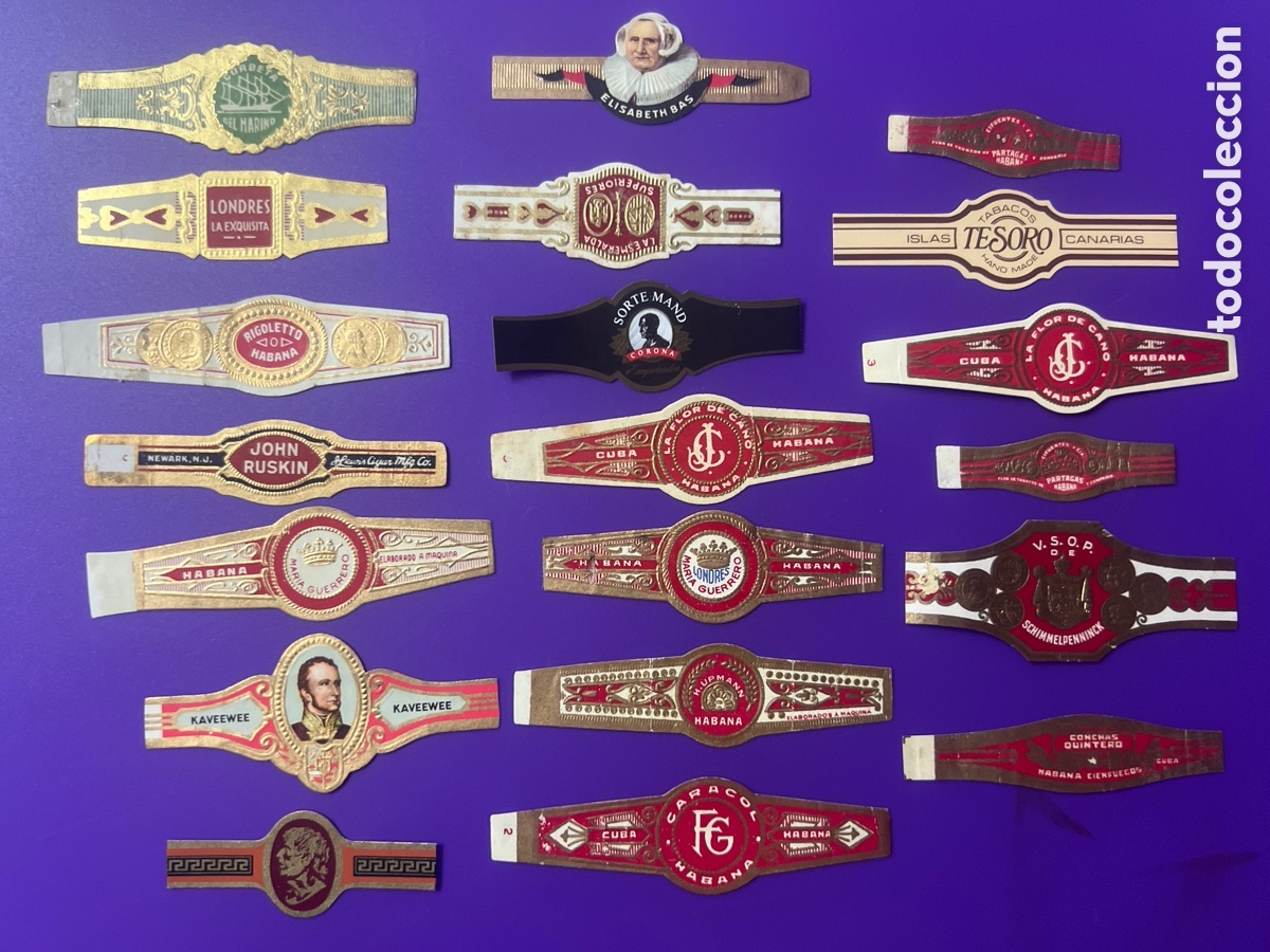 Outros artigos de papel: L176. LOTE DE 20 VITOLAS - CIGAR BANDS