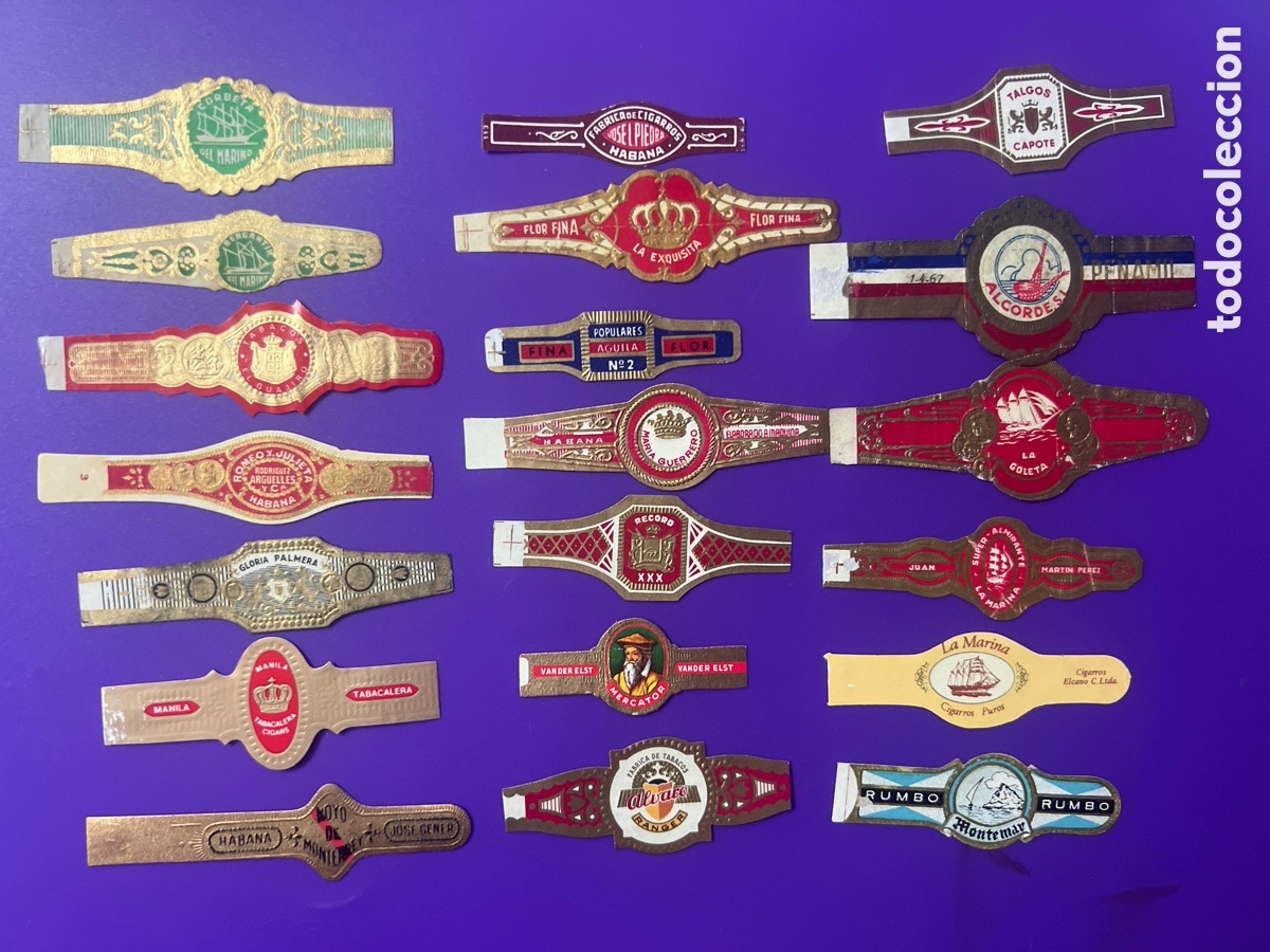 Sammelleidenschaft Andere Papierartikel: L177. LOTE DE 20 VITOLAS - CIGAR BANDS