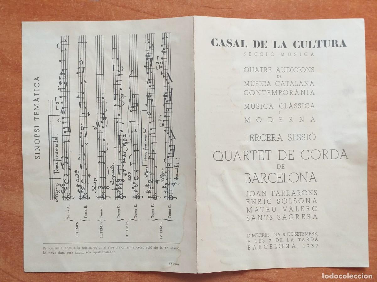 1937 programa casal de la cultura - tercera ses - Compra venta en  todocoleccion