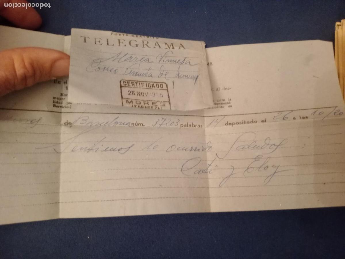 Otros Art&iacute;culos de Coleccionismo en Papel: Telegrama 1935. Mores, Zaragoza