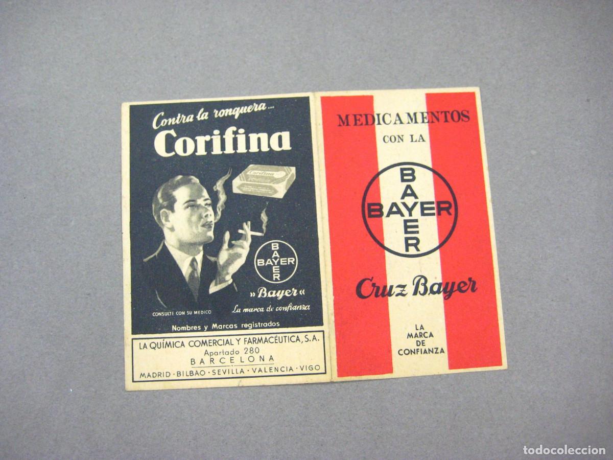 Otros Art&iacute;culos de Coleccionismo en Papel: Tarjeta de peso publicitaria de Bayer. 1950. Farmacia