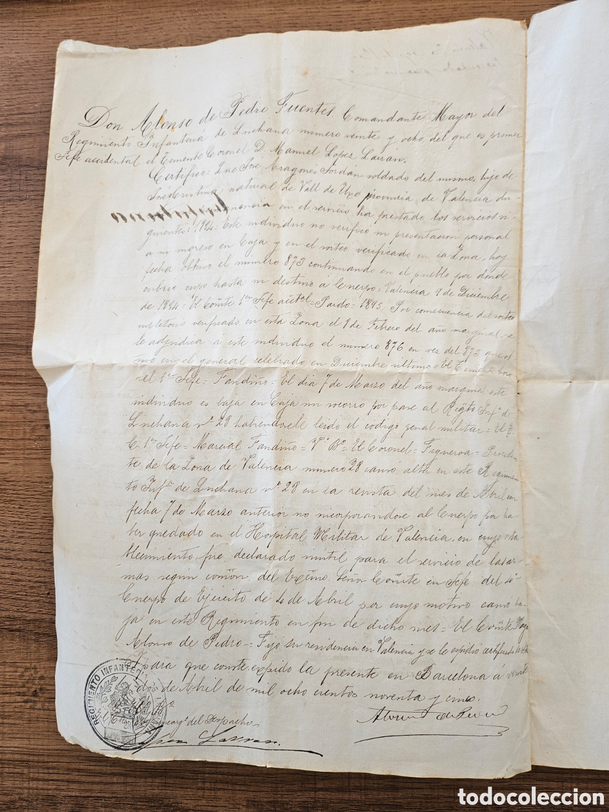 Otros art&iacute;culos de coleccionismo en papel: Documento del Capit&aacute;n General de Catalu&ntilde;a - Foto 2