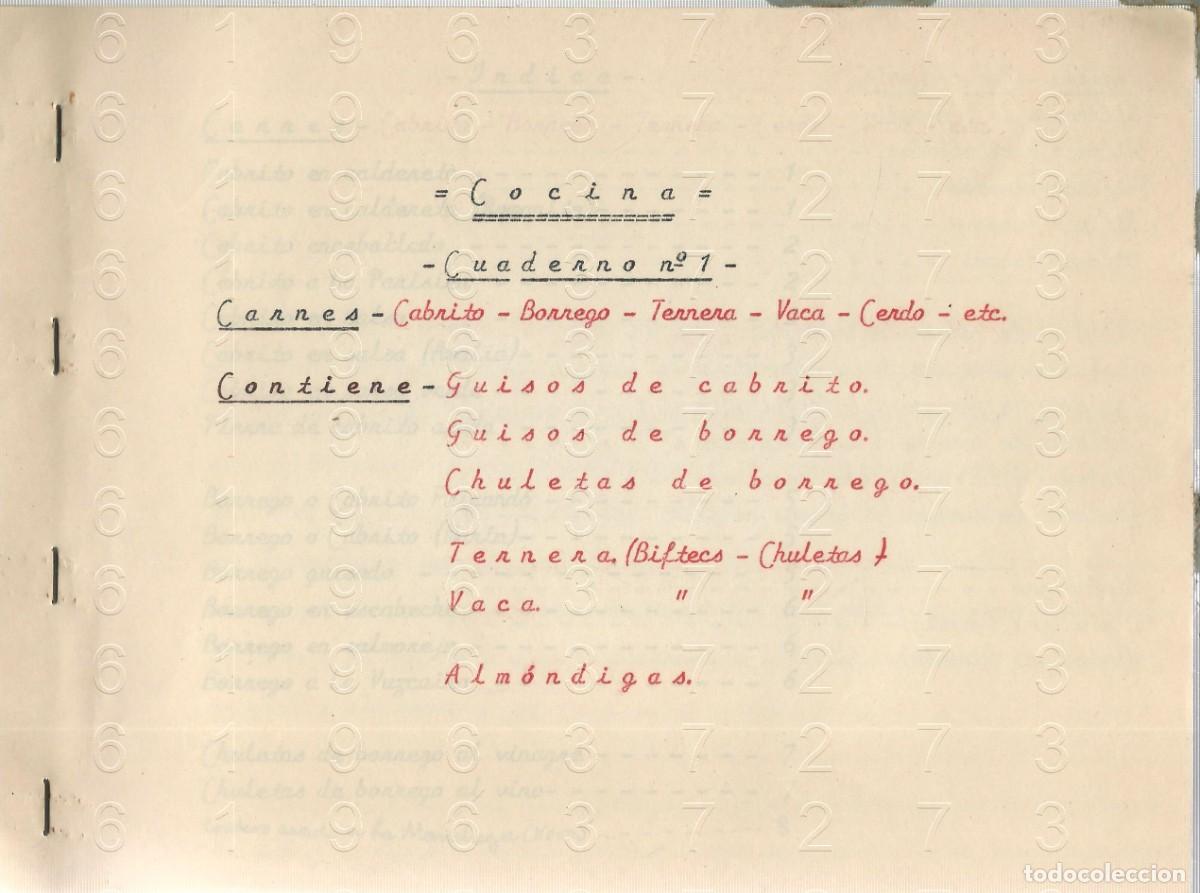 Otros Art&iacute;culos de Coleccionismo en Papel: COCINA MECANOSCRITO CARNES A&Ntilde;OS 50 16PG 31 RECETAS GASTRONOMIA U2