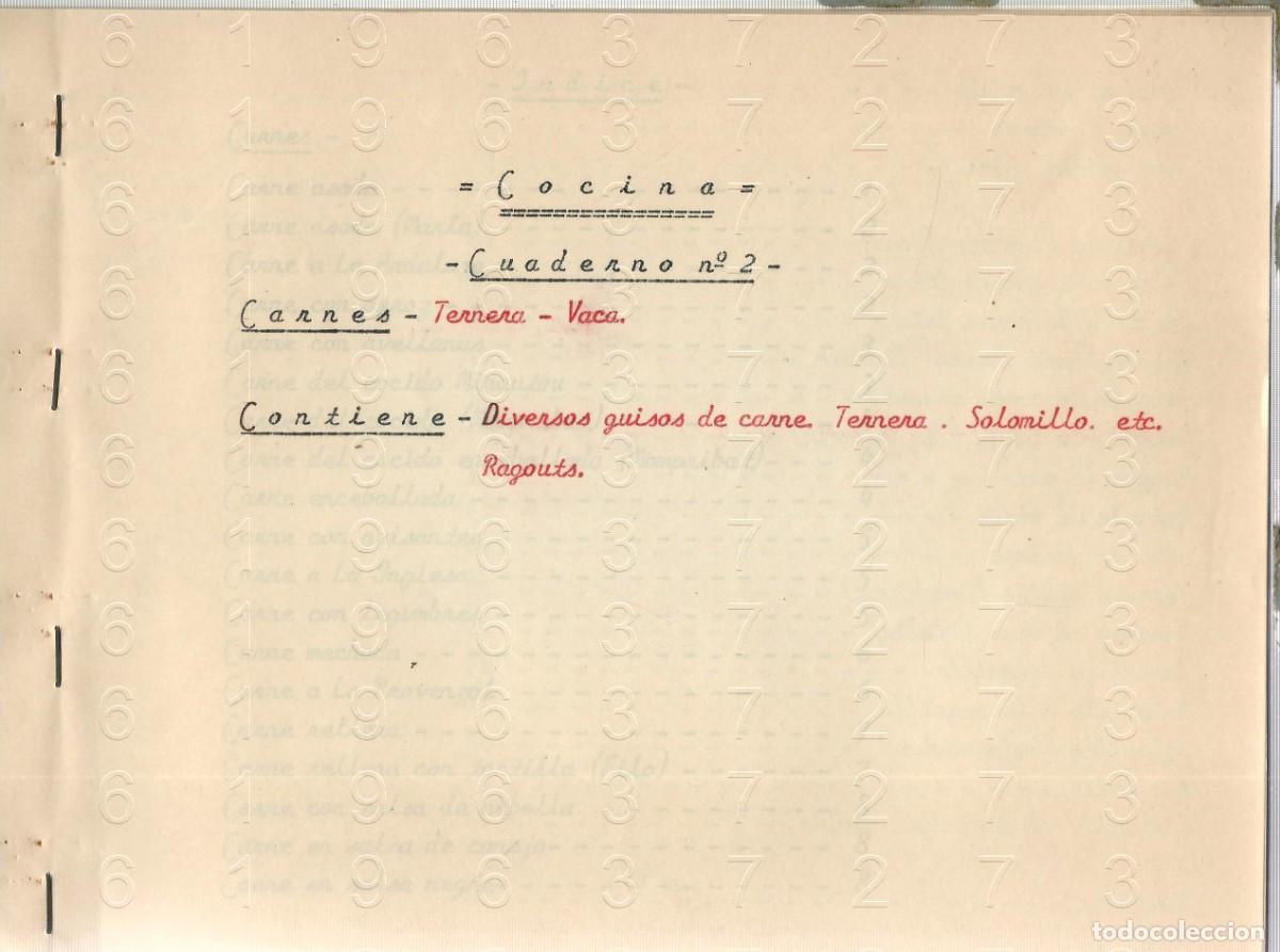 Otros Art&iacute;culos de Coleccionismo en Papel: COCINA MECANOSCRITO CARNES 2&ordm; CUADERNO A&Ntilde;OS 50 21PG 43 RECETAS GASTRONOMIA U2