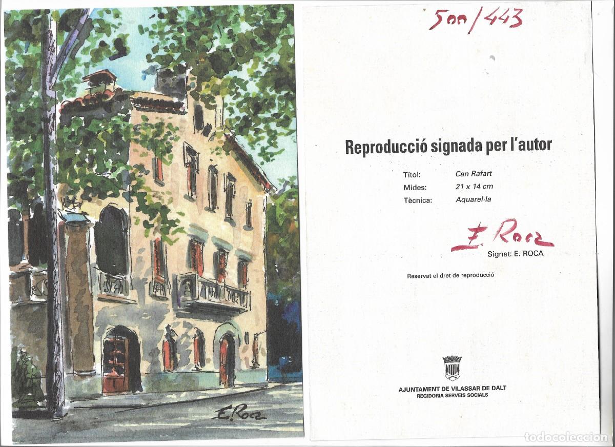 Otros Art&iacute;culos de Coleccionismo en Papel: VILASSAR DE DALT --CAN RAFART -REPRODUCCIO SIGNADA PER L'AUTOR ACUARELA -E. ROCA NUMERADA