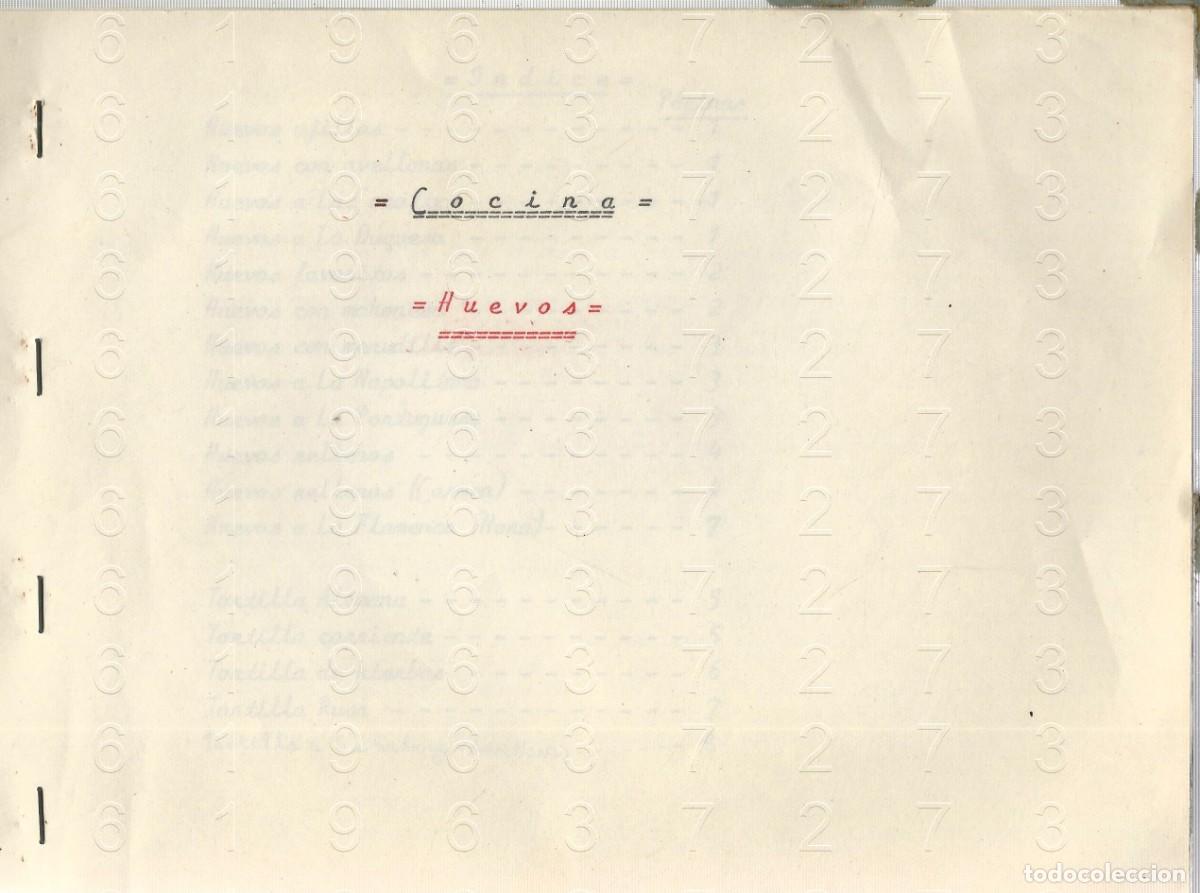 Otros Art&iacute;culos de Coleccionismo en Papel: COCINA MECANOSCRITO HUEVOS A&Ntilde;OS 50 8PG 17 RECETAS GASTRONOMIA U2