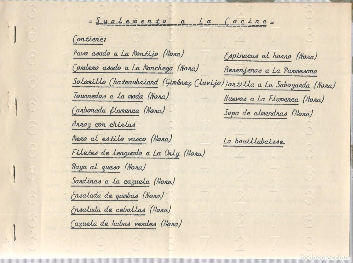 Otros Art&iacute;culos de Coleccionismo en Papel: COCINA MECANOSCRITO RECETAS VARIAS A&Ntilde;OS 50 10PG 19 RECETAS GASTRONOMIA U2