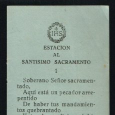 Otros Artículos de Coleccionismo en Papel: ESTACIÓN AL SANTISIMO SACRAMENTO - IMPRENTA MODERNA PLAZA MENDIZABAL, 3 - CÁDIZ