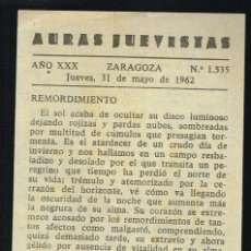 Otros Artículos de Coleccionismo en Papel: AURAS JUVENISTAS Nº 1535 - ZARAGOZA 31 DE MAYO DE 1962 - REMORDIMIENTO