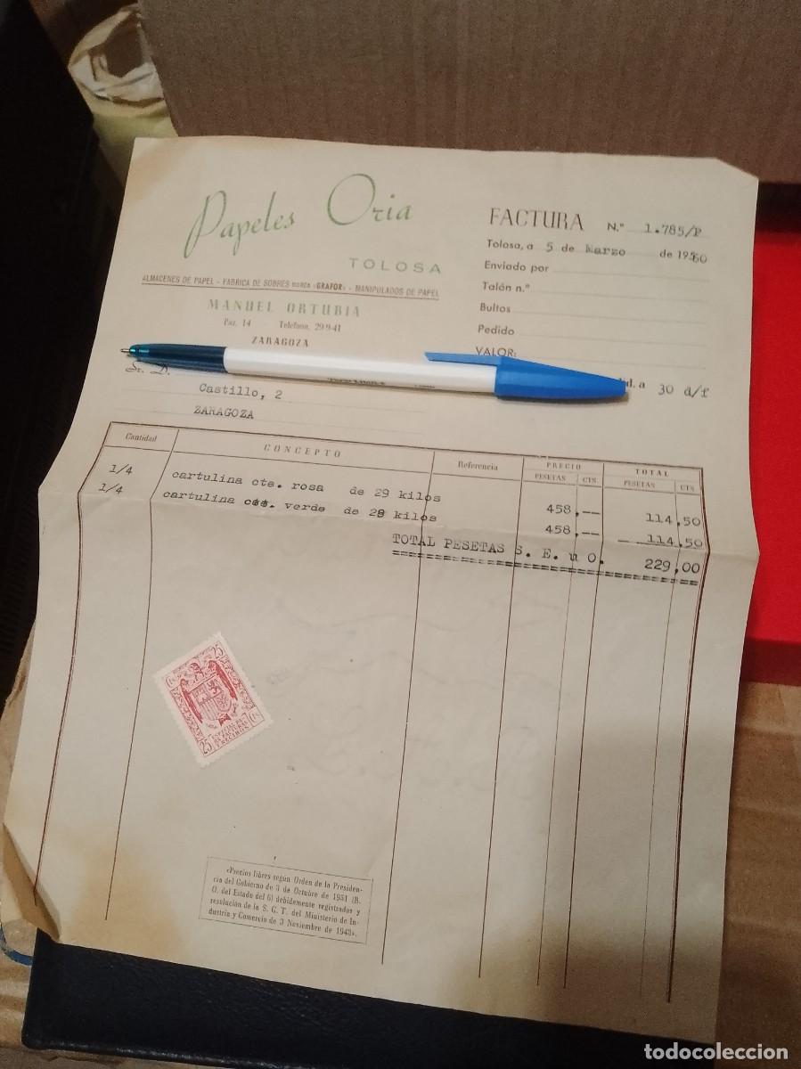 Sammelleidenschaft Andere Papierartikel: Papeles Oria Tolosa f&aacute;brica grafor,,,con sello , a&ntilde;os 60