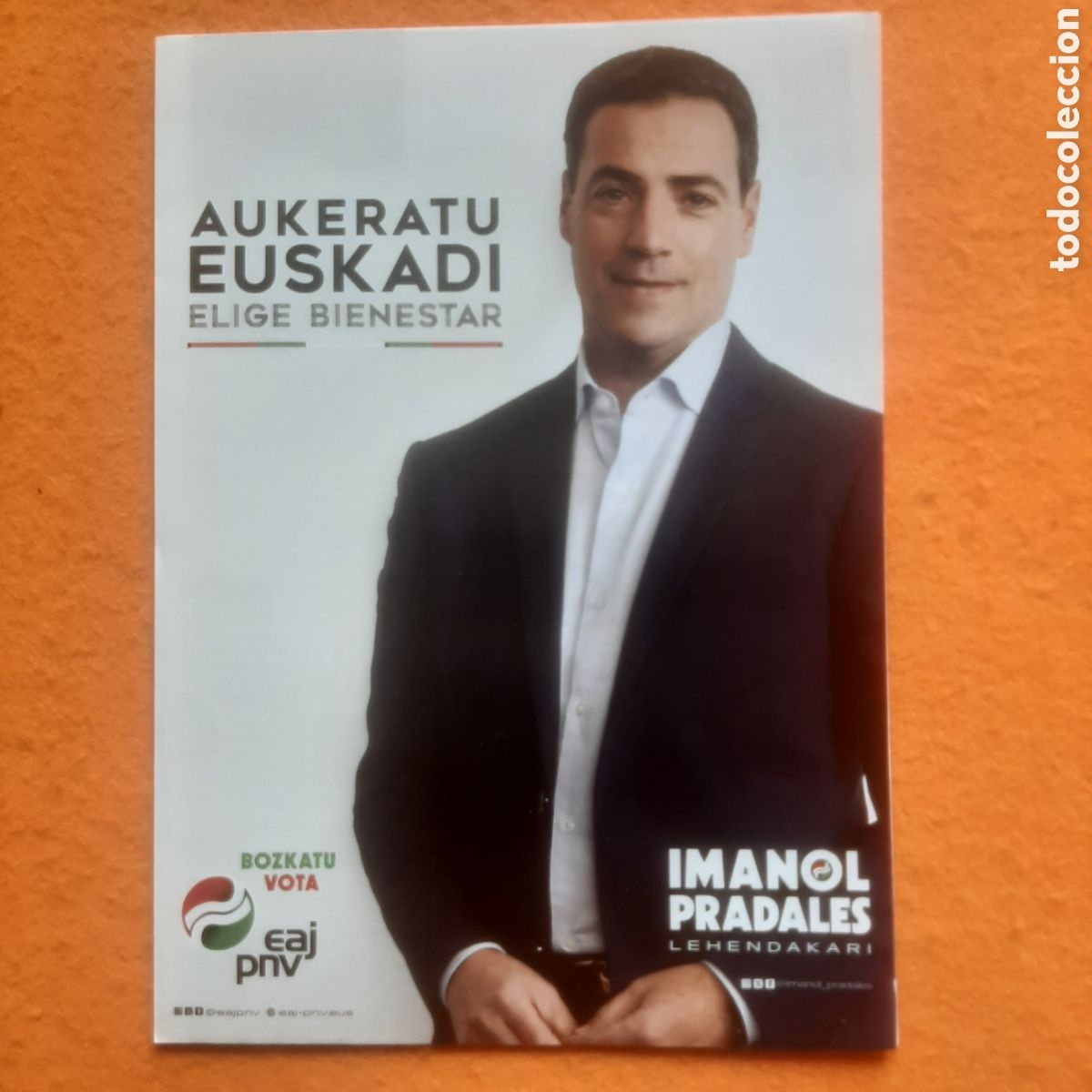 Otros Art&iacute;culos de Coleccionismo en Papel: EAJ PNV . Elecciones vascas 2024 . TR&Iacute;PTICO . Propaganda electoral . Aukeratu Euskadi