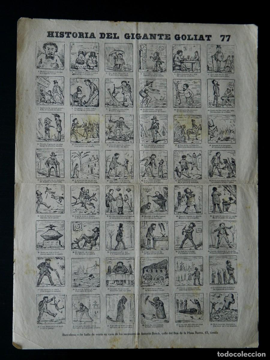 Otros art&iacute;culos de coleccionismo en papel: Auca de La Historia del Gigante Goliat. MODEST URGELL. Antonio Bosch, Barcelona. Hacia 1875