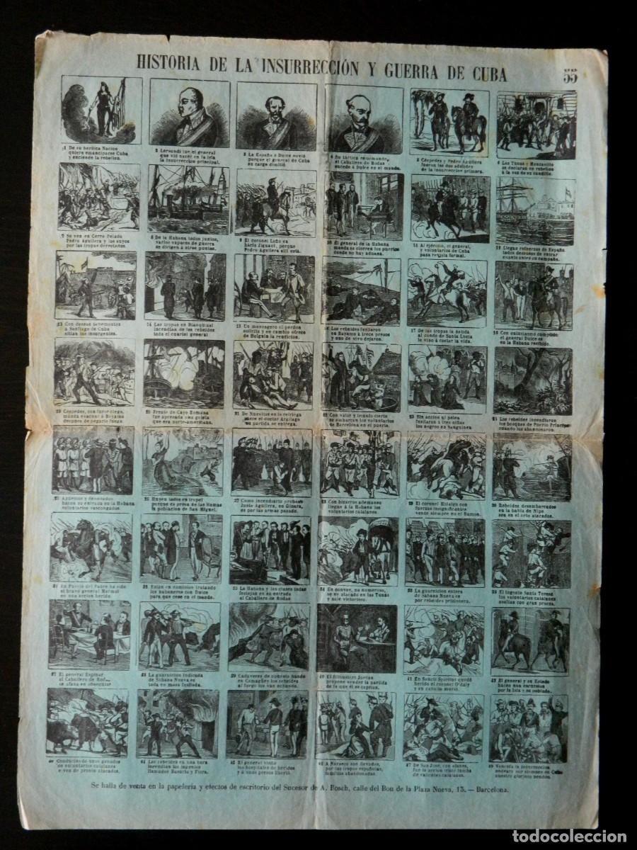 Otros art&iacute;culos de coleccionismo en papel: Auca (o Aleluya) de Historia de la Insurrecci&oacute;n y Guerra de Cuba. A. Bosch, Barcelona. Fin. s. XIX