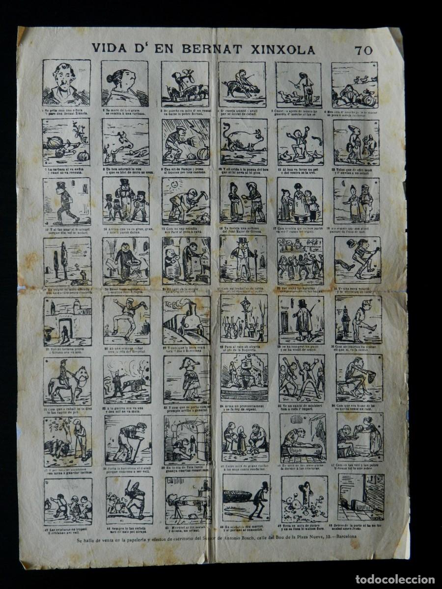 Otros art&iacute;culos de coleccionismo en papel: Auca de La Vida d&rsquo;en Bernat Xinxola. MODEST URGELL. Antonio Bosch, Barcelona. Hacia 1875