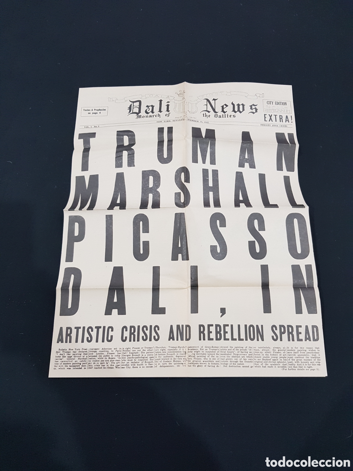 Otros art&iacute;culos de coleccionismo en papel: DAL&Iacute; NEWS VOL I N⁰2 SEPARATA DEL N⁰26 DE LA REVISTA POES&Iacute;A