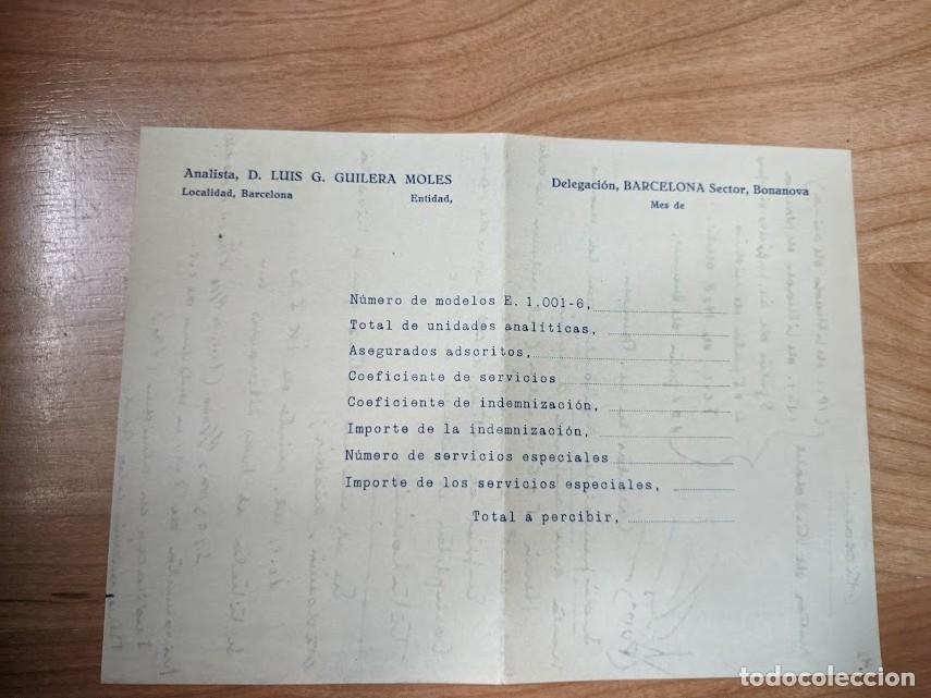 Outros artigos de papel: ANTIGUO DOCUMENTO ANALISTA D. LUIS G. GUILERA MOLES 22 X 15,5
