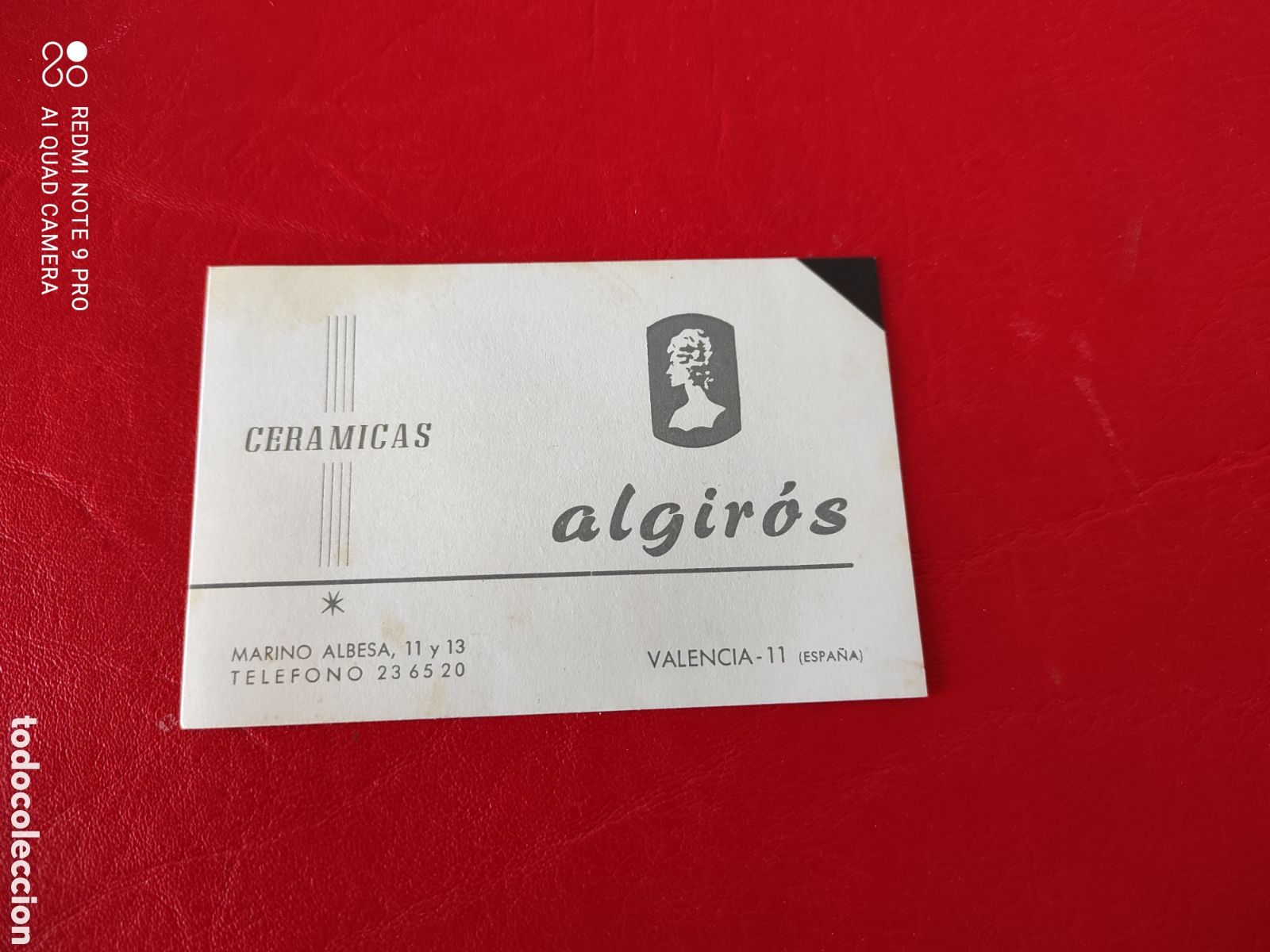 Otros Art&iacute;culos de Coleccionismo en Papel: antigua tarjeta de visitas cer&aacute;micas algir&oacute;s (Valencia)