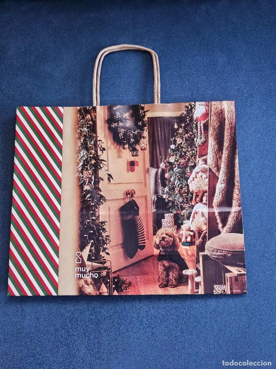 Otros Art&iacute;culos de Coleccionismo en Papel: Bolsa de Papel De la Tienda Muy Mucho (Barcelona), Edici&oacute;n Navidad Merry Xmas.