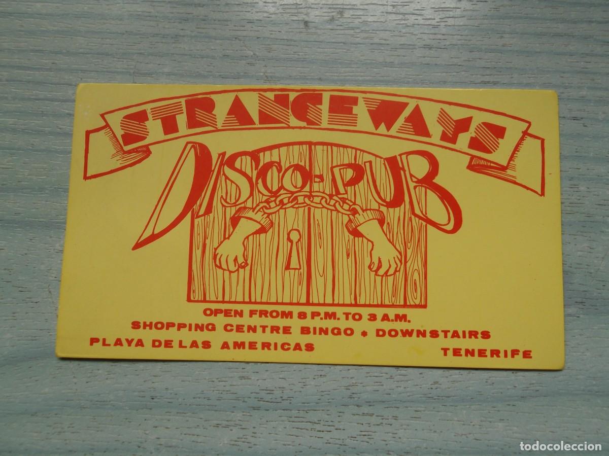 Otros art&iacute;culos de coleccionismo en papel: Antigua tarjeta DISCO-PUB AREANGEWAYS--Tenerife