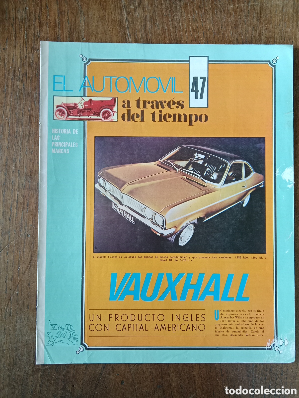 Collectionnisme Papier divers: Fasc&iacute;culo autom&oacute;vil Vauxhall