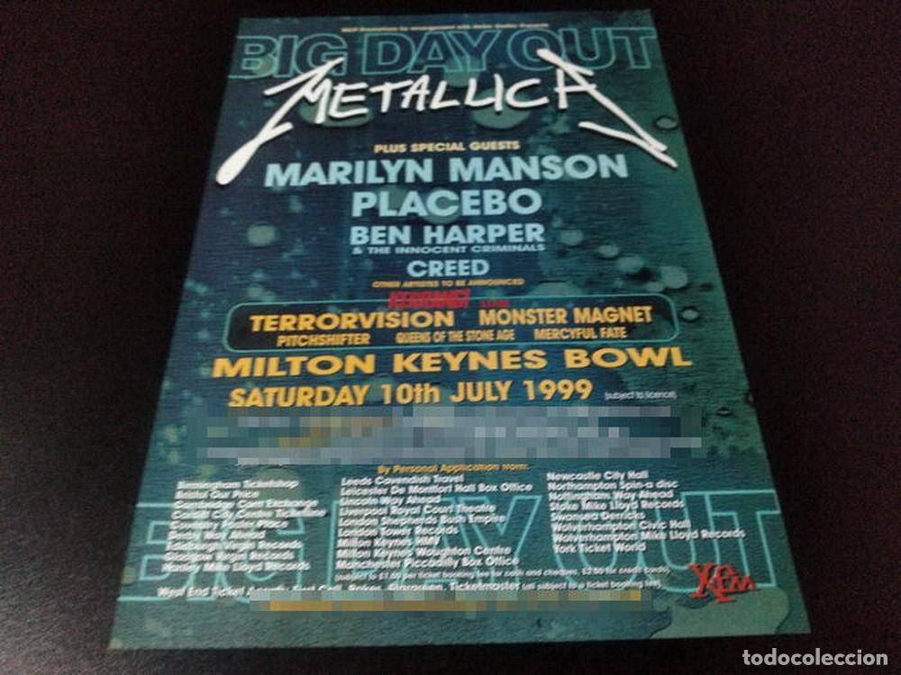 Otros Art&iacute;culos de Coleccionismo en Papel: (PD404) Publicidad Clipping Metallica Milton Keynes * 1999