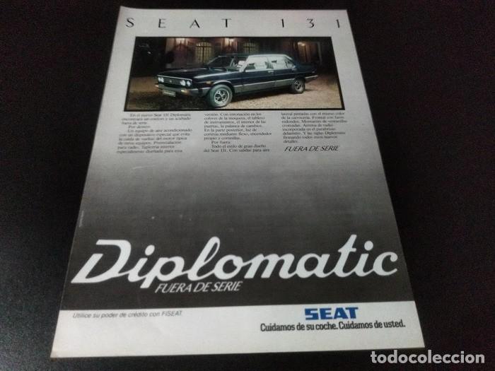 Otros art&iacute;culos de coleccionismo en papel: (PA605) Publicidad Clipping Seat 131 Diplomatic * 1982