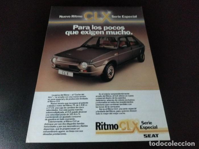 Otros art&iacute;culos de coleccionismo en papel: (PA610) Publicidad Clipping Seat Ritmo CLX * 1980