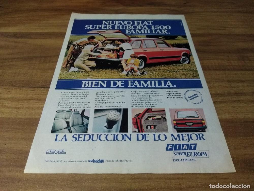 Otros Art&iacute;culos de Coleccionismo en Papel: (PA659) Publicidad Clipping Fiat Super Europa 1500 * 1983