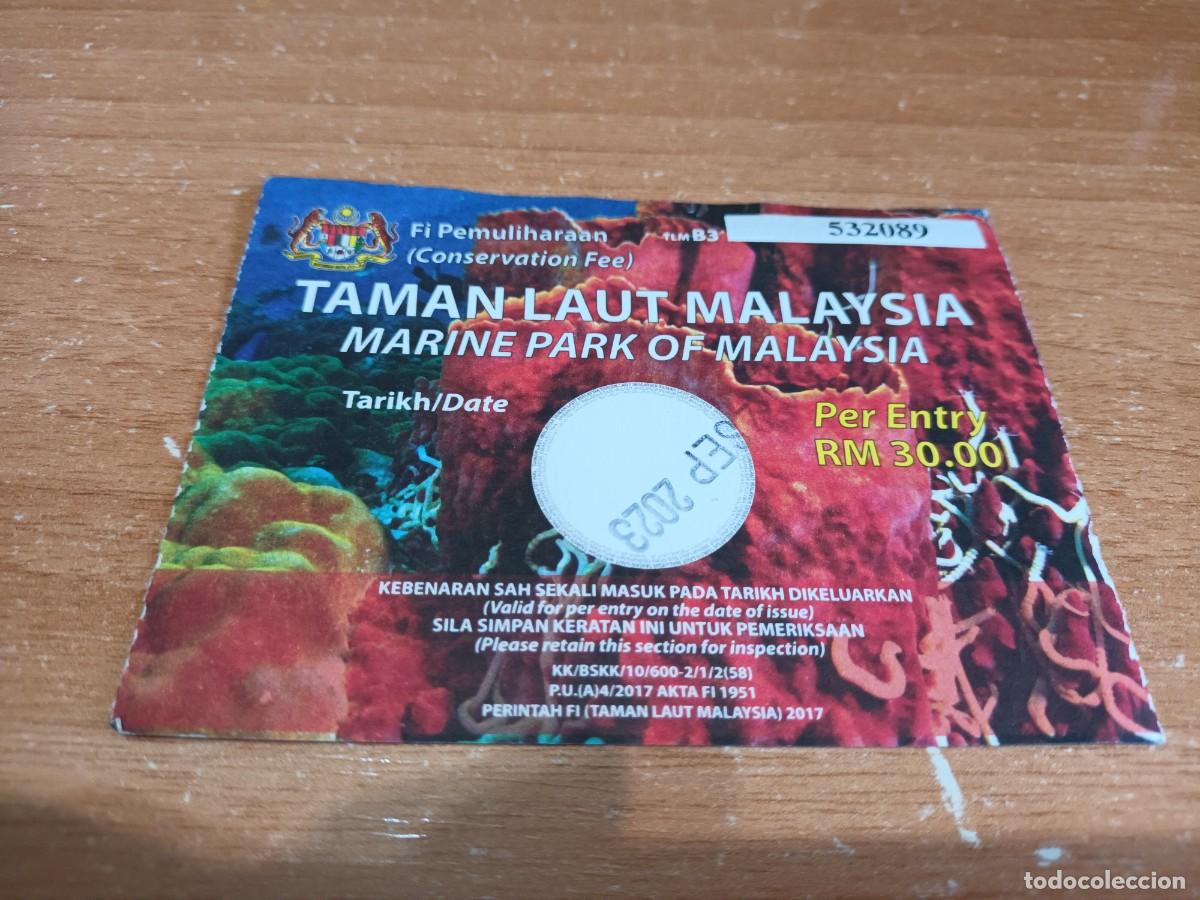Collectionnisme Papier divers: Ticket TAMAN LAUT MALAYSIA. Marine park.