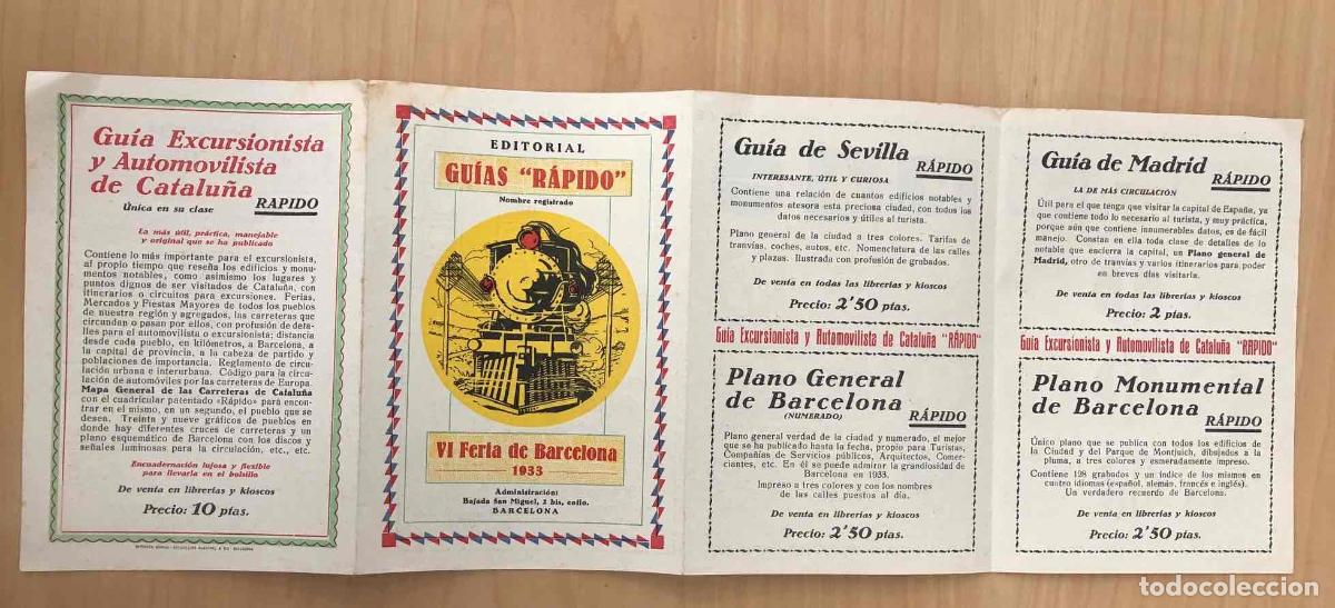 Paper Collecting Others: FOLLETO PUBLICITARIO GUIA EXCURSIONISTA Y AUTOMOVILISTA DE CATALU&Ntilde;A RAPIDO. 1933