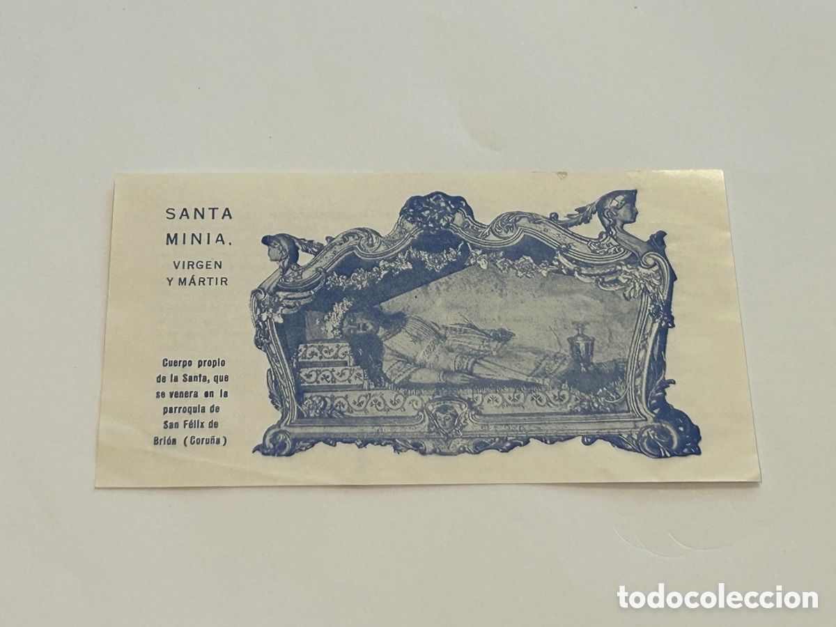 Otros art&iacute;culos de coleccionismo en papel: ANTIGUA ESTAMPA RELIGIOSA. SANTA MINIA. GALICIA