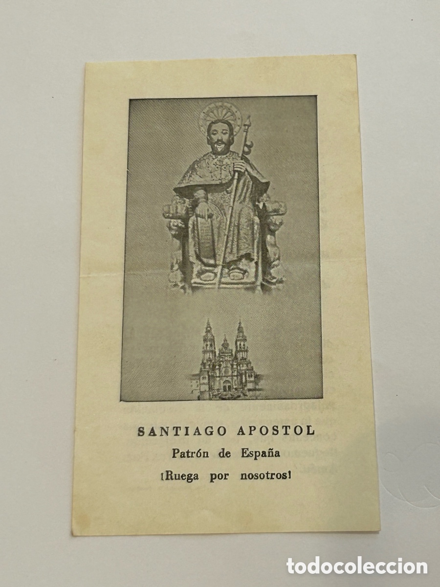 Otros art&iacute;culos de coleccionismo en papel: ANTIGUA ESTAMPA RELIGIOSA. SANTIAGO AP&Oacute;STOL. PATR&Oacute;N DE ESPA&Ntilde;A. ORACI&Oacute;N