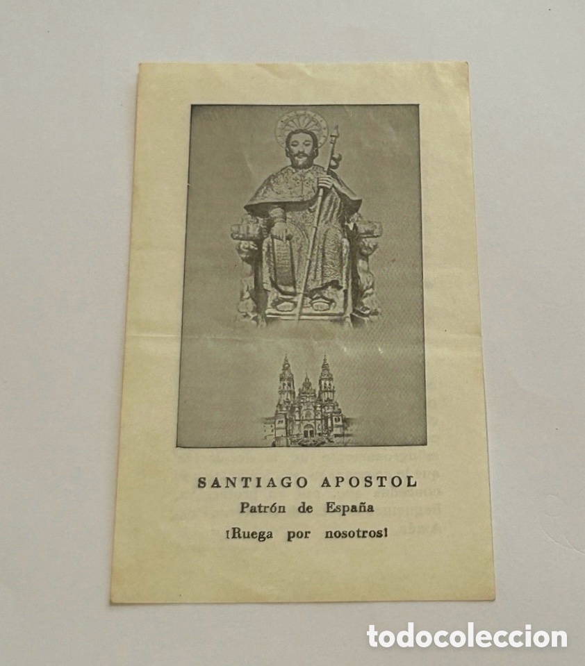 Otros art&iacute;culos de coleccionismo en papel: ANTIGUA ESTAMPA RELIGIOSA. SANTIAGO AP&Oacute;STOL. PATR&Oacute;N DE ESPA&Ntilde;A. ORACI&Oacute;N