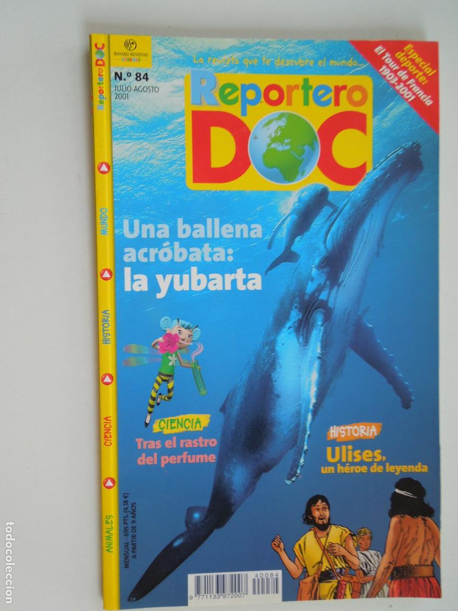 Outros artigos de papel: REPORTERO DOC N&ordm; 84 - 07-08-2001- UNA BALLENA ACROBATA - LA YUBARTA