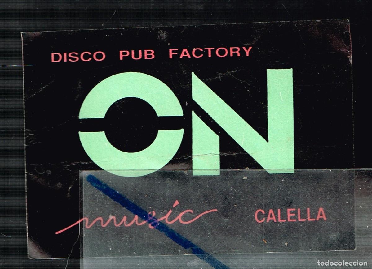 Collectionnisme Papier divers: CALELLA TARJETA VISITA Y PLANO SITUACI&Oacute;N DISCO PUB FACTORY ''ON'' MUSIC - VERDE CLARO (2)