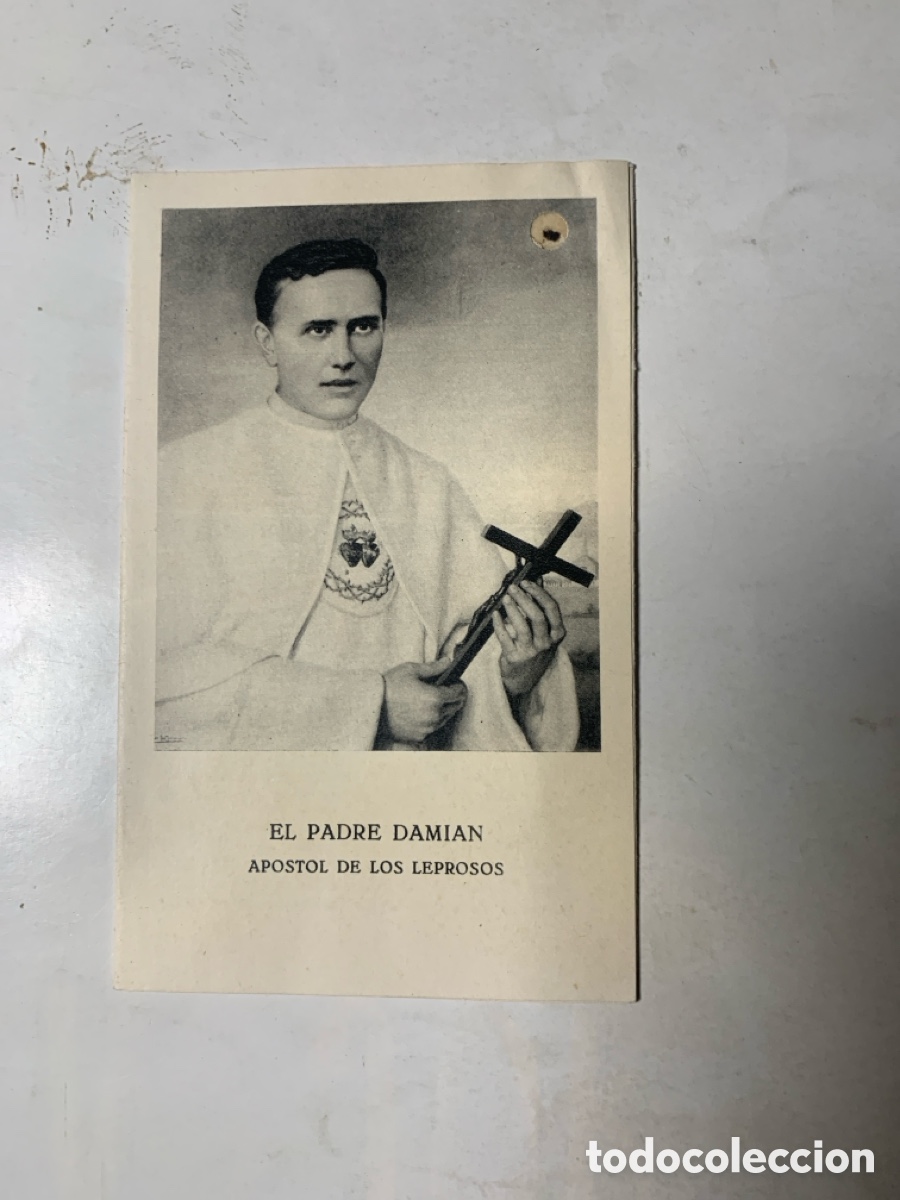 Otros Art&iacute;culos de Coleccionismo en Papel: ESTAMPA RELIQUIA. EL PADRE DAMI&Aacute;N, AP&Oacute;STOL DE LOS LEPROSOS. NOVENA. TR&Iacute;PTICO.