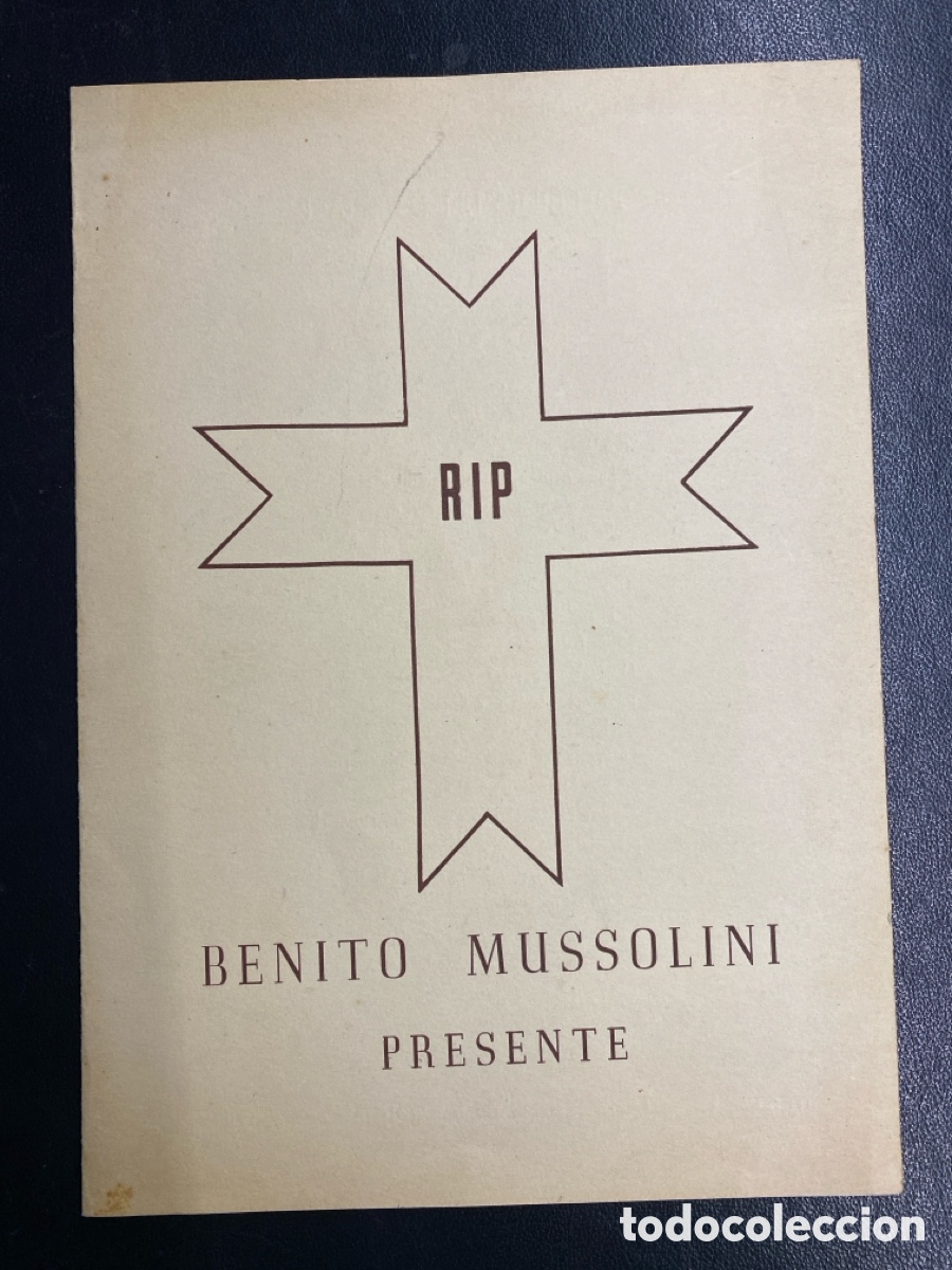 Otros Art&iacute;culos de Coleccionismo en Papel: RIP BENITO MUSSOLINI PRESENTE DUCE ITALIA RSI FASCISMO