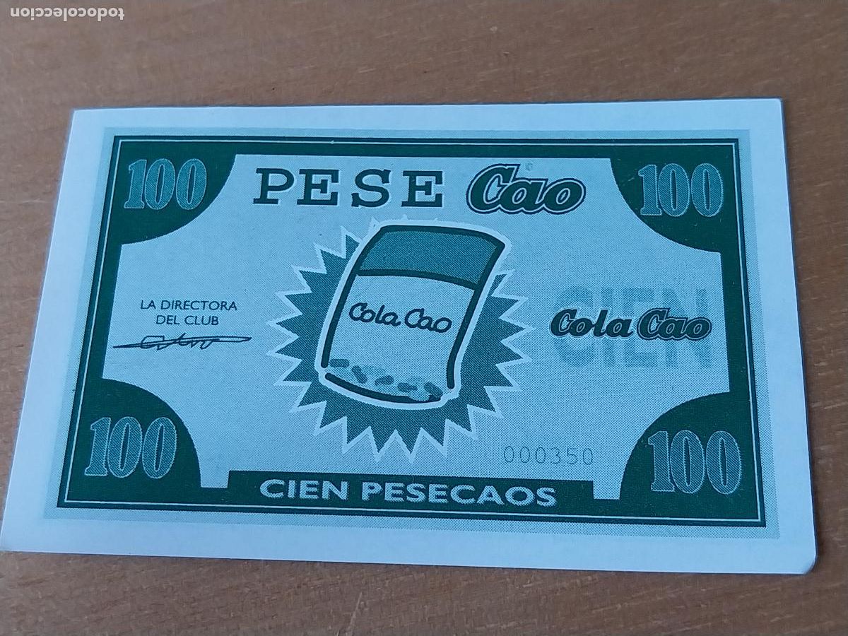 Otros Art&iacute;culos de Coleccionismo en Papel: COLA CAO PESECAOS 100 BILLETE PROMOCIONAL _** CHOCOLATE 5,2 X 3,5CM PUBLICIDAD ORIGINAL