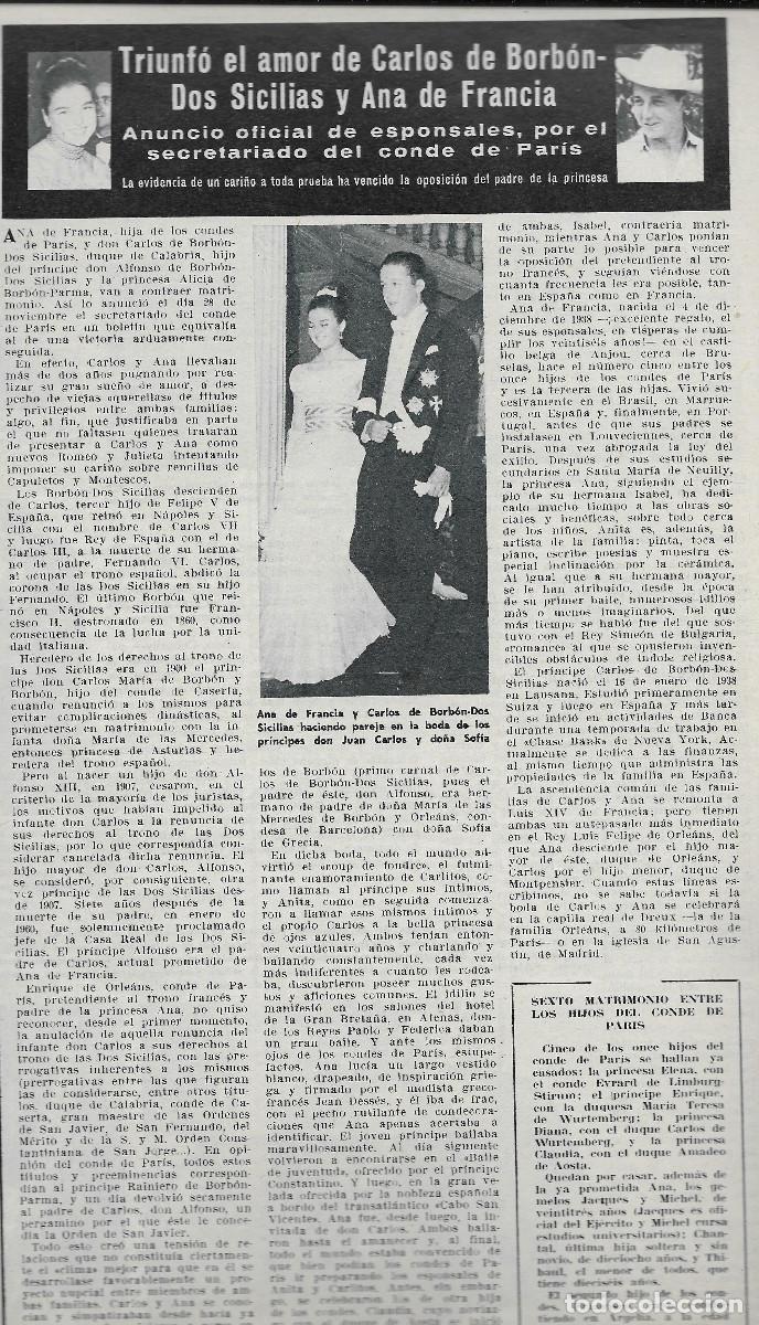 Otros Art&iacute;culos de Coleccionismo en Papel: TRIUNFO EL AMOR DE CARLOS DE BORBON-DOS SICILIAS Y ANA DE FRANCIA