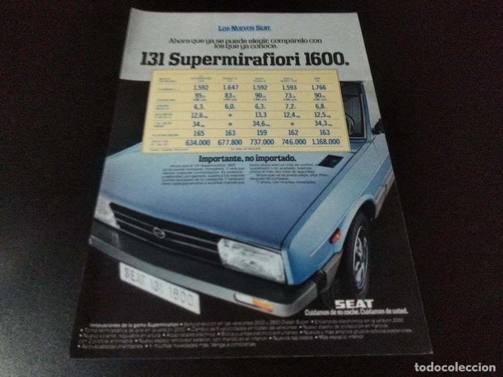 Otros art&iacute;culos de coleccionismo en papel: (PA599) Publicidad Clipping Seat 131 Supermirafiori * 1982